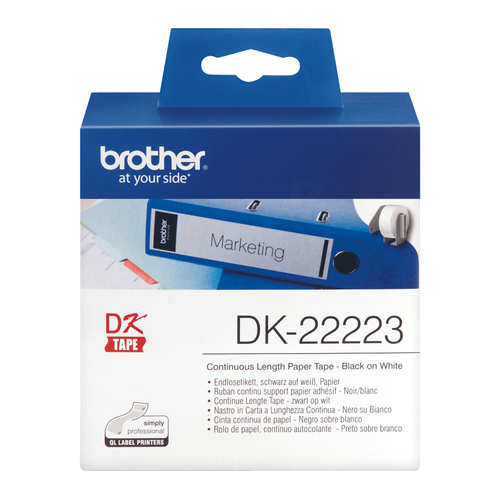 BROTHER Rollo de Papel Continuo Blanco de 50mm x 30,48m