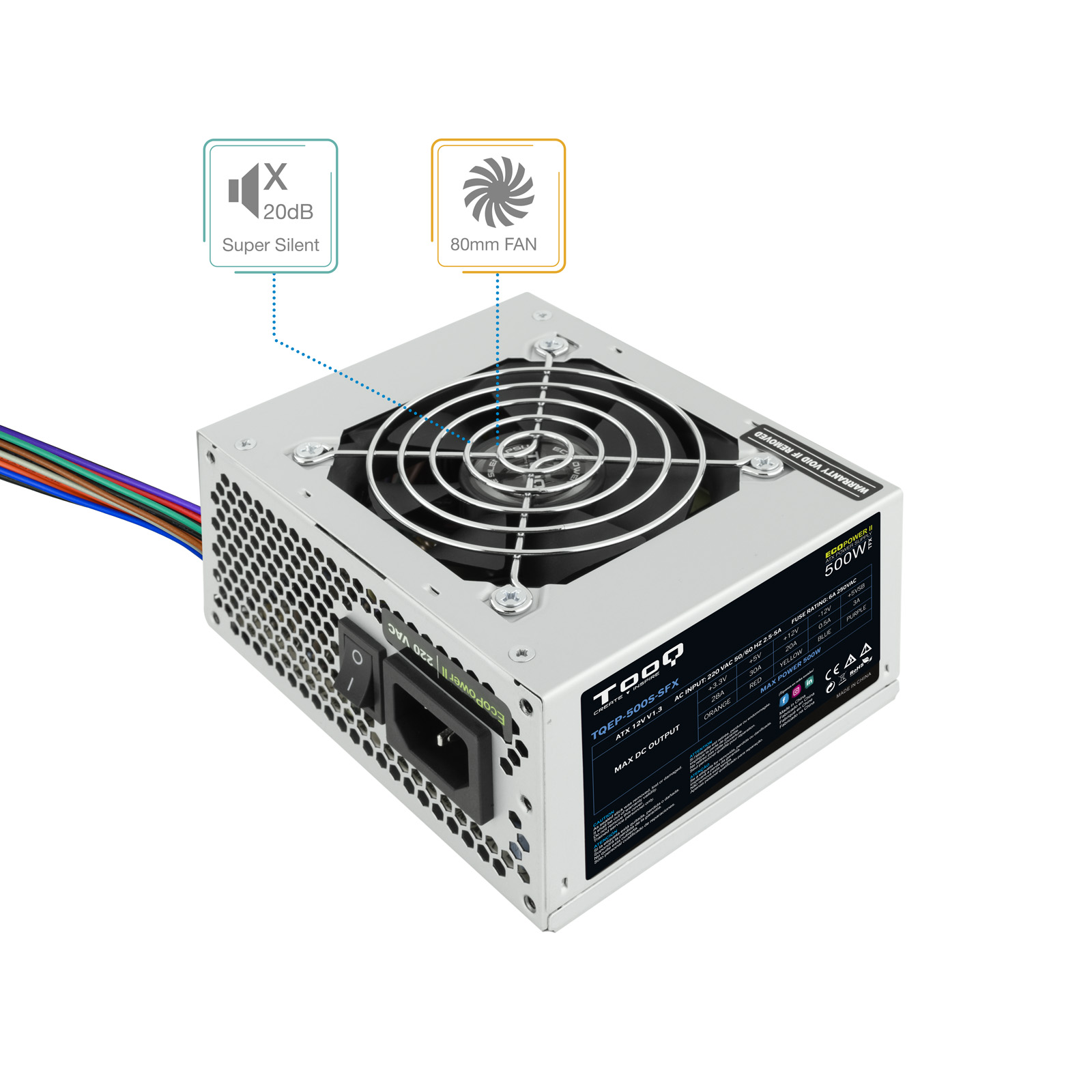 TOOQ FUENTE ALIMENTACION SFX MATX TQEP-500S-SFX 500W