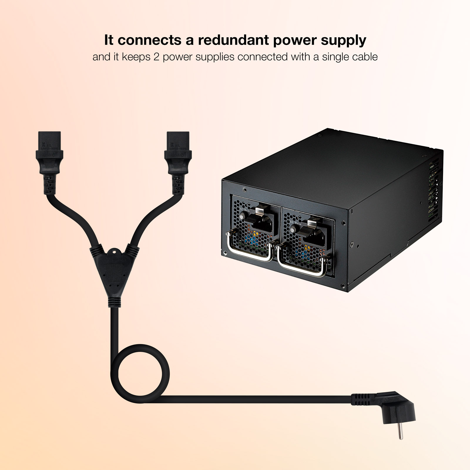 NANOCABLE CABLE ALIMENTACION CEE7/M - 2XC13/H, 1.8 M