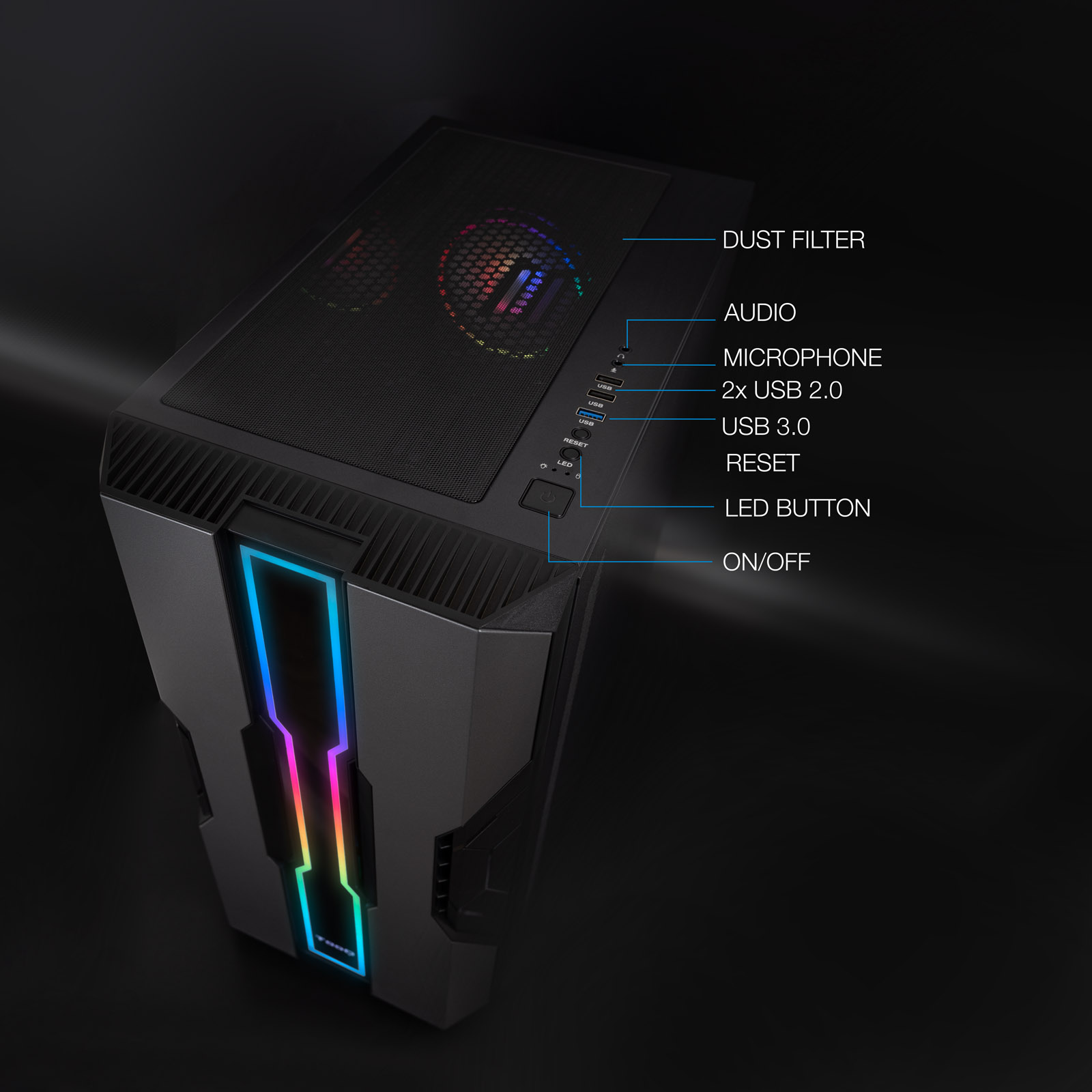 TOOQ CAJA SEMITORRE GAMING NIGHTCITY NEGRA