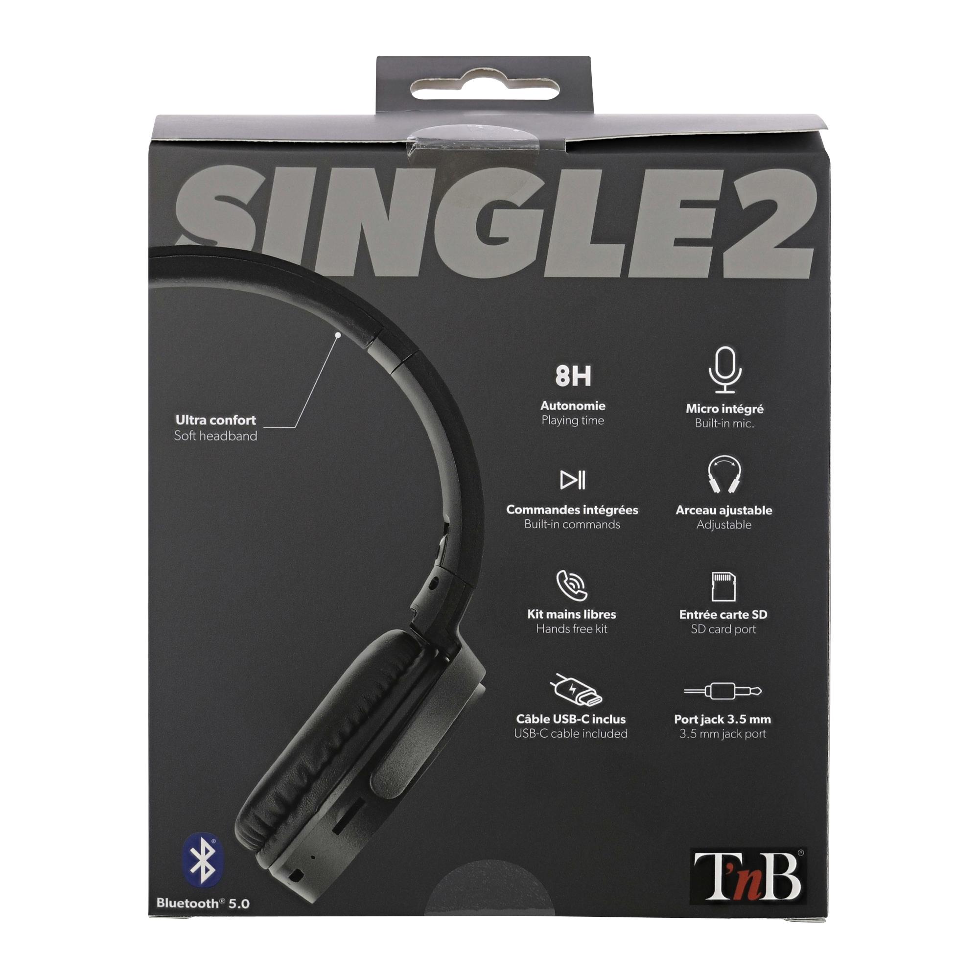 TNB SINGLE 2 - Auricular inalámbrico Bluetooth 5.0 - negro