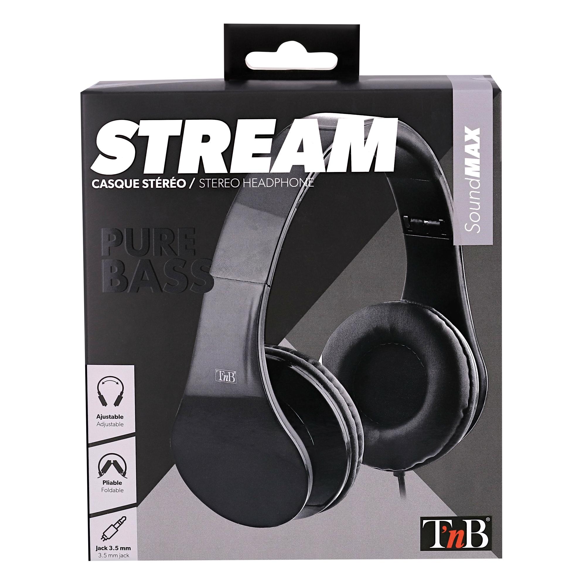 TNB STREAM - Auriculares estéreo plegables - Negro