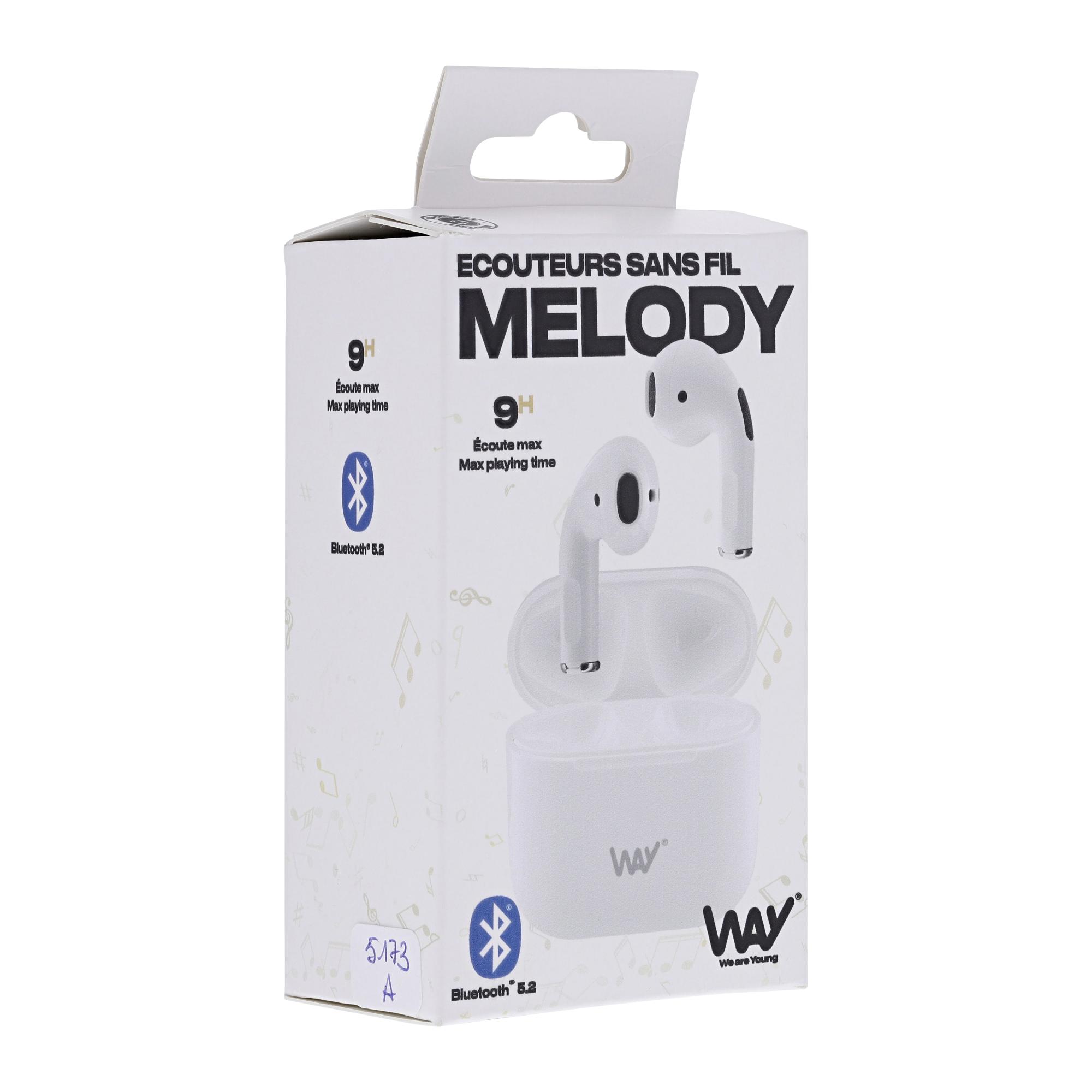 TNB WAY - Auriculares MELODY 2 TWS con estuche de carga - Blanco