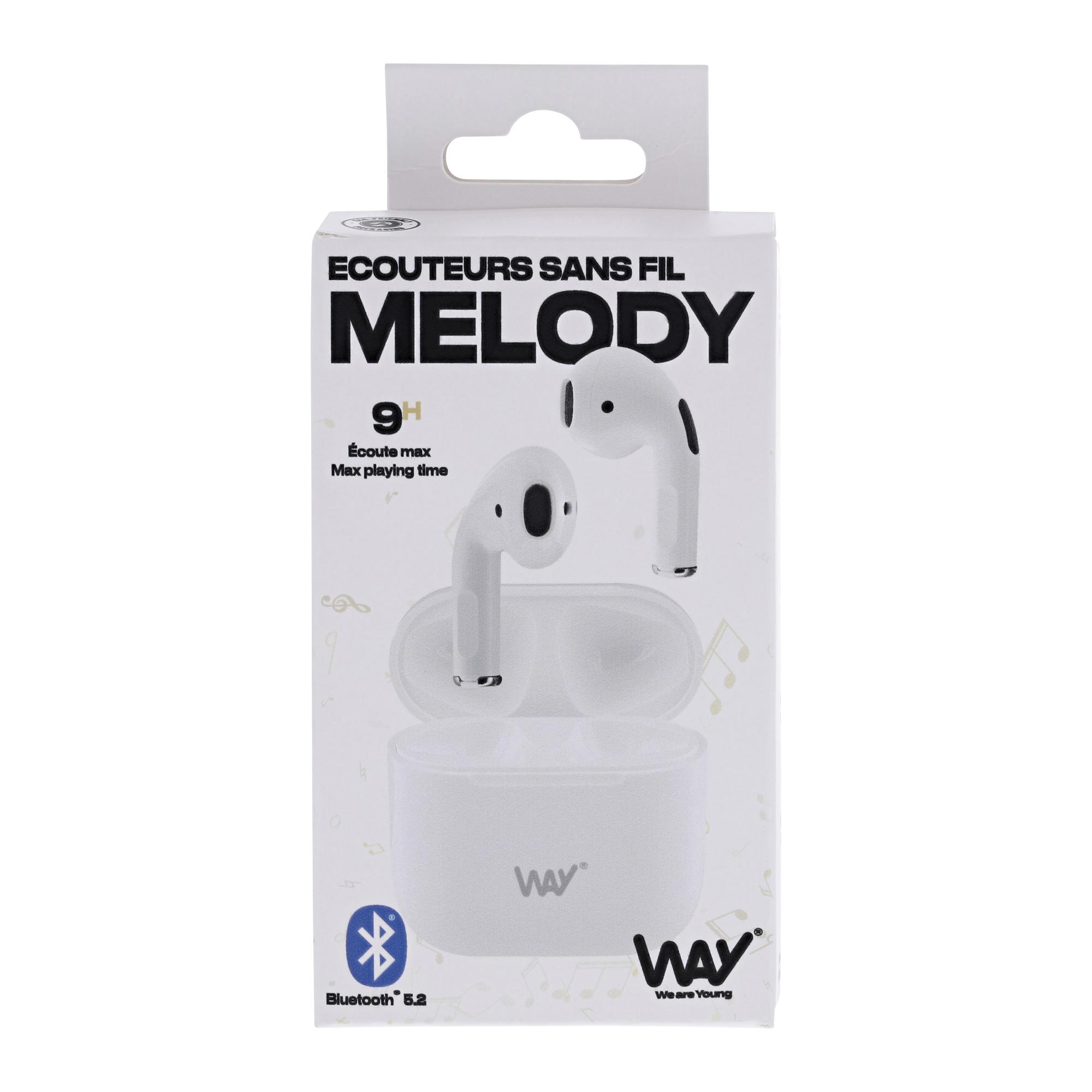 TNB WAY - Auriculares MELODY 2 TWS con estuche de carga - Blanco