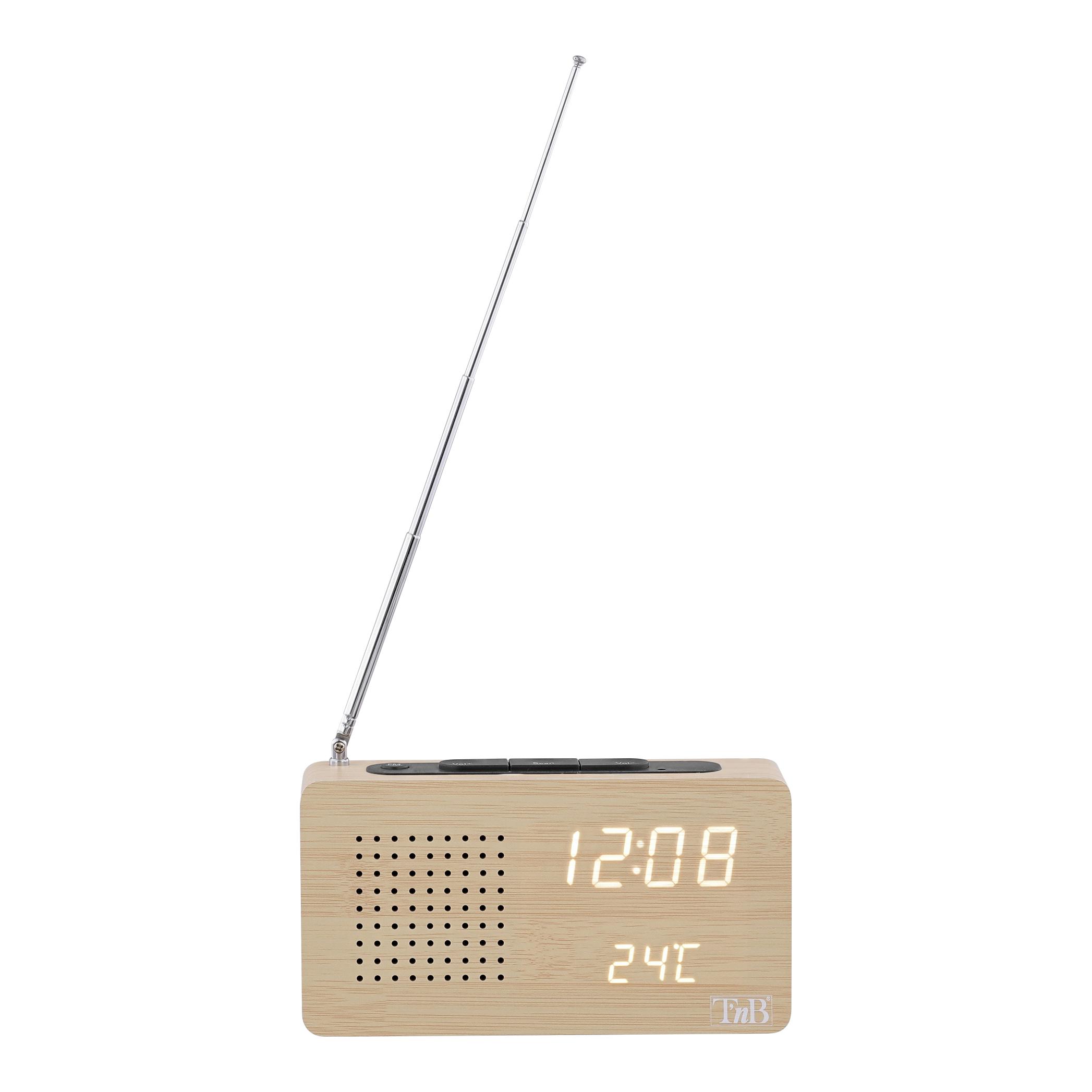 TNB JOY - Radio despertador LED FM - efecto madera