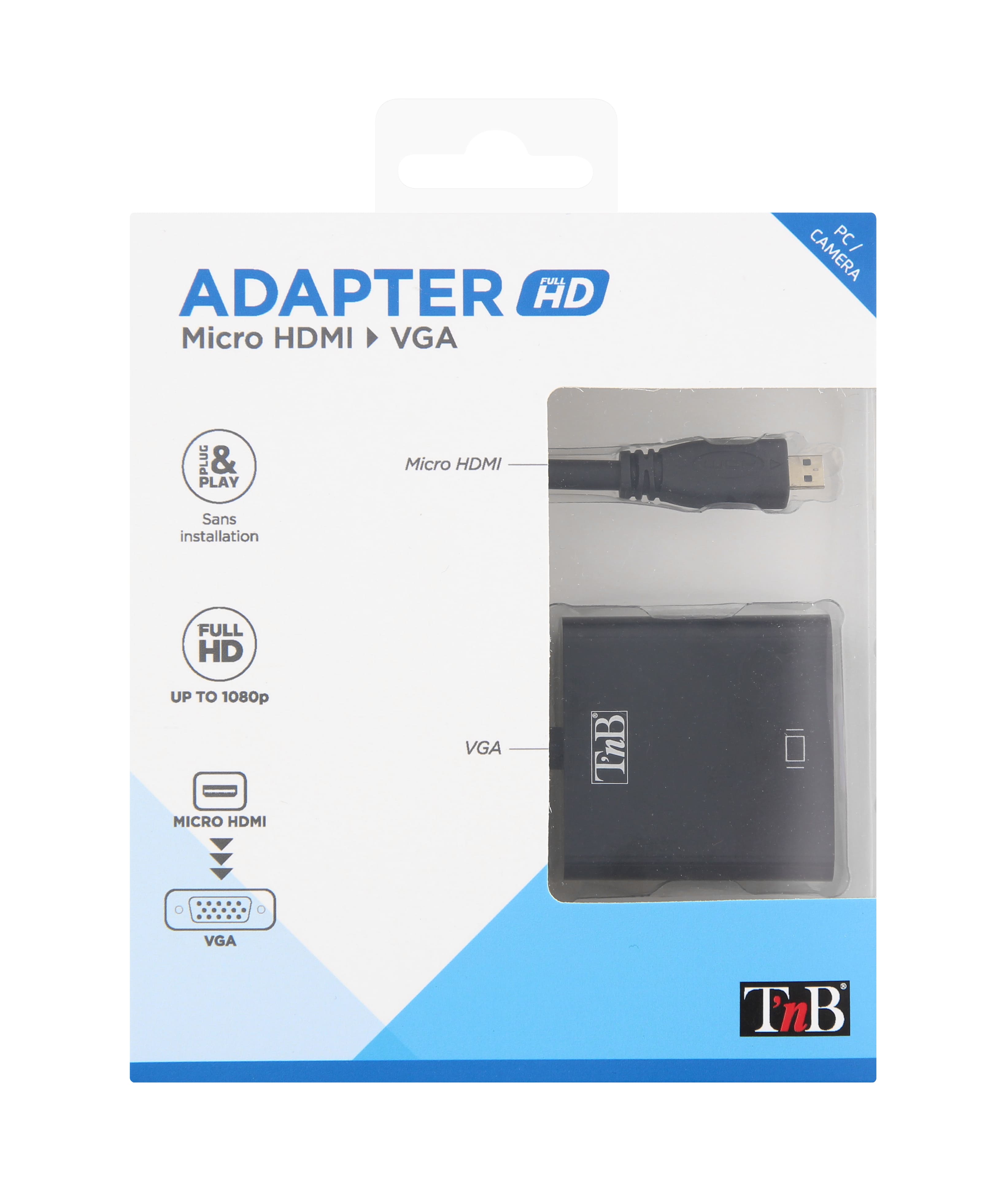 TNB Adaptador micro HDMI a VGA Negro