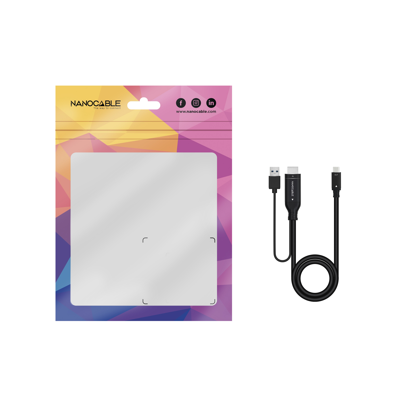 NANOCABLE CABLE CONVERSOR HDMI A USB-C, HDMI/M-USB-C/M 1.8 M