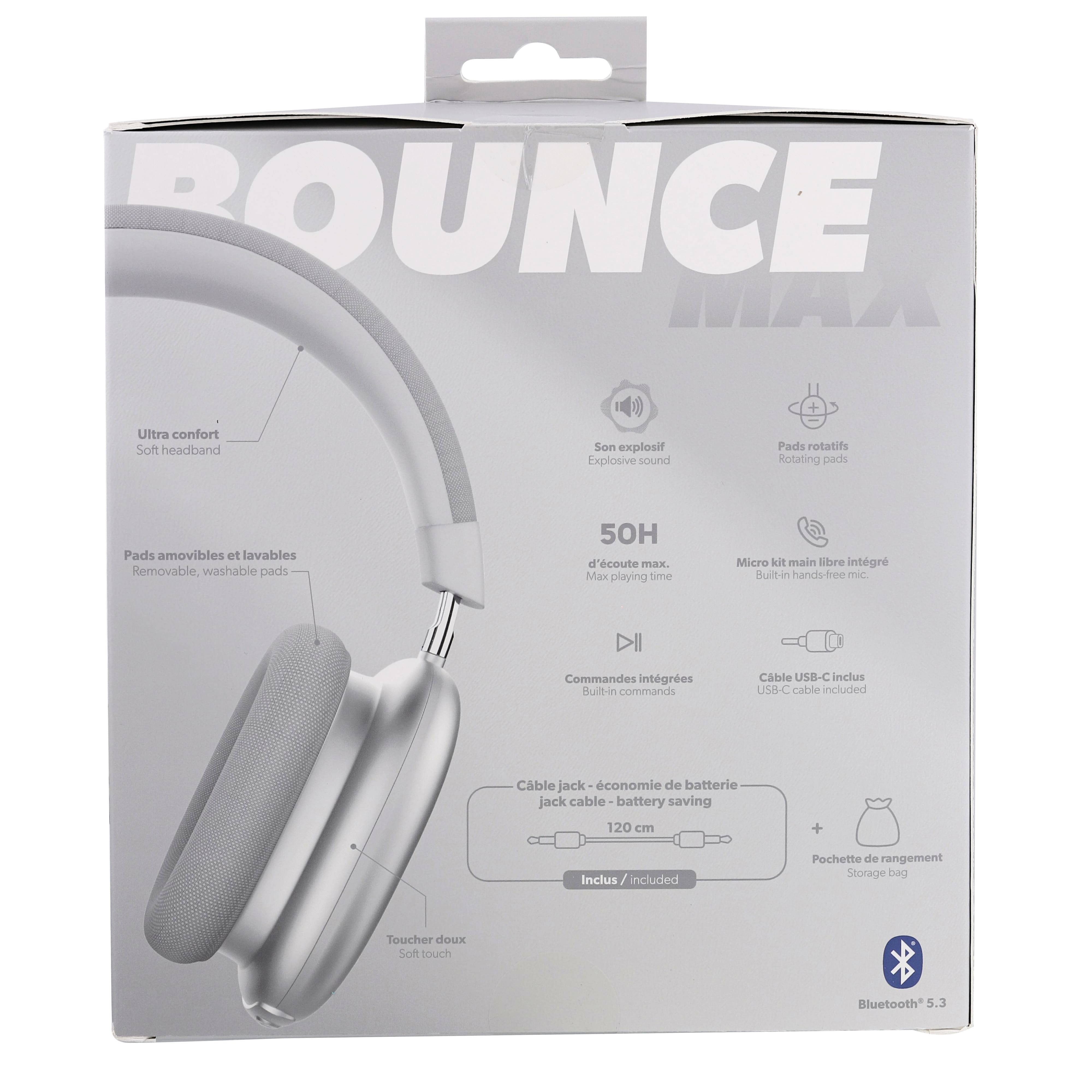 TNB   Auriculares Bluetooth BOUNCE MAX Blancos