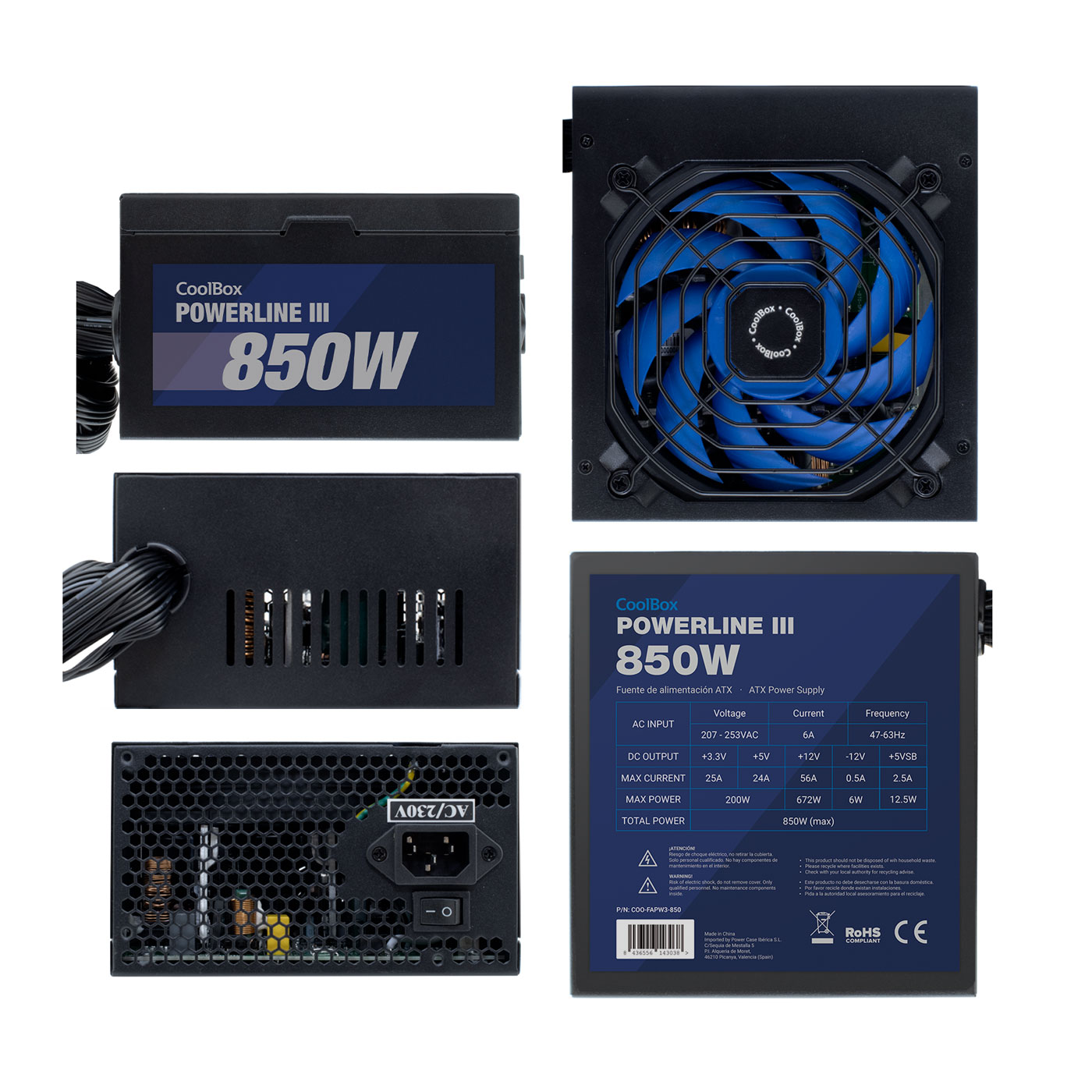COOLBOX Fuente de alimentacion PowerLine3 850W