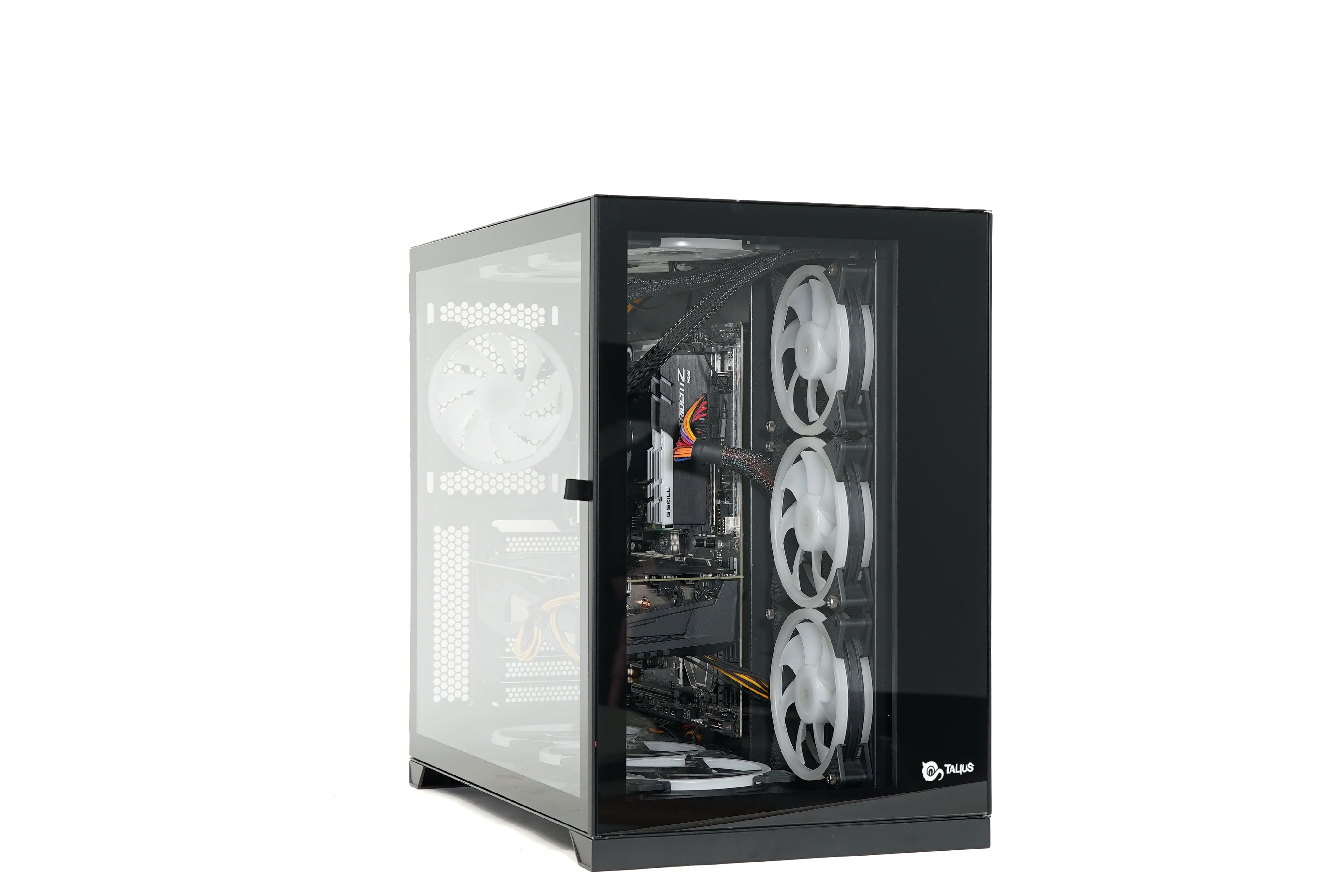 TALIUS CAJA PC GAMING ZEUS BLACK. VENTANA CRISTAL TEMPLADO FRONTAL Y PUERTA LATERAL. ESTRUCTURA MODULAR DOBLE CAMARA. USB 3.0 (NO INCLUYE VENTILADORES)
