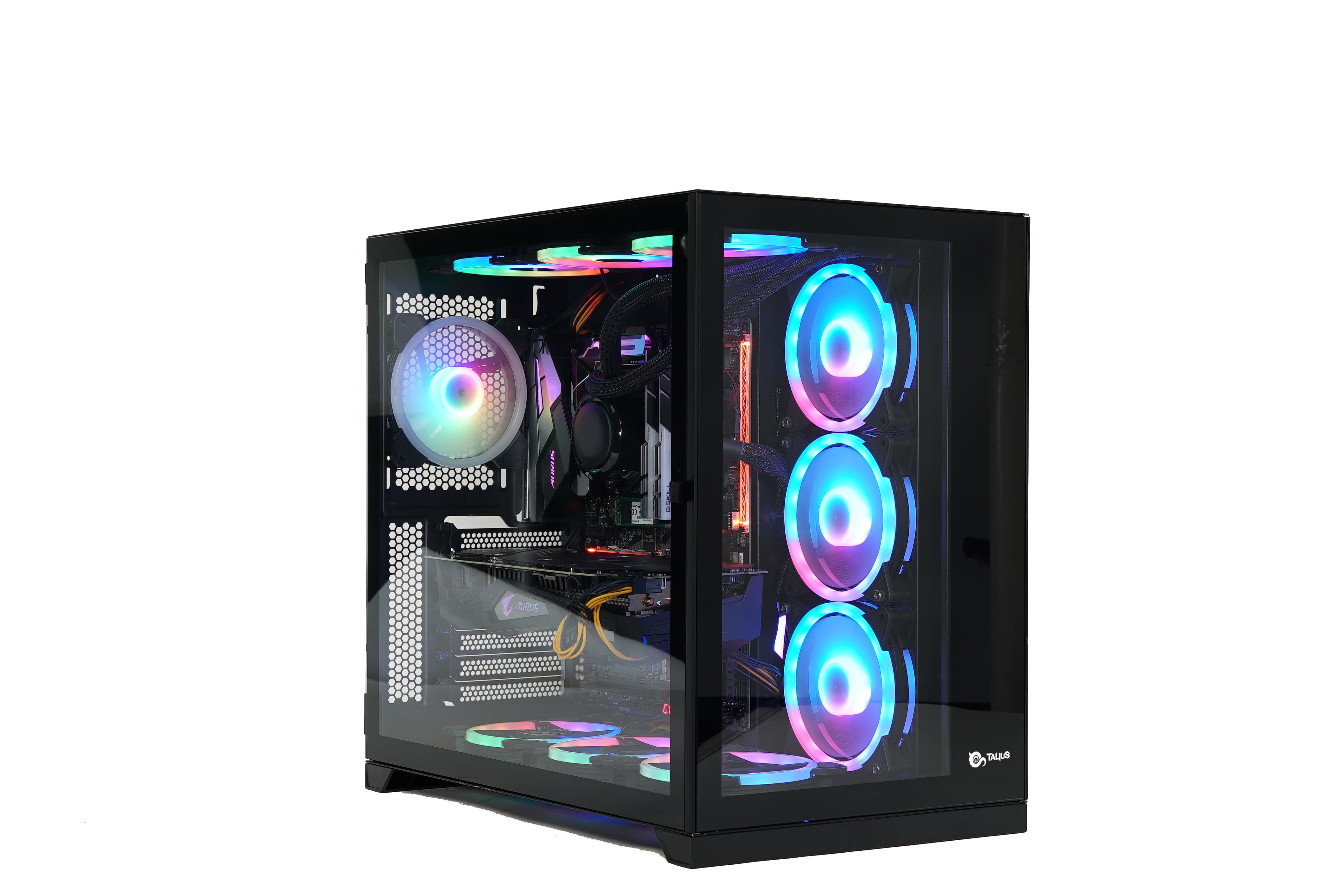 TALIUS CAJA PC GAMING ZEUS BLACK. VENTANA CRISTAL TEMPLADO FRONTAL Y PUERTA LATERAL. ESTRUCTURA MODULAR DOBLE CAMARA. USB 3.0 (NO INCLUYE VENTILADORES)