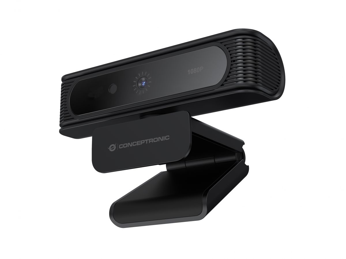 CONCEPTRONIC AMDIS09B Webcam 1080p con reconocimiento facial de Windows Hello