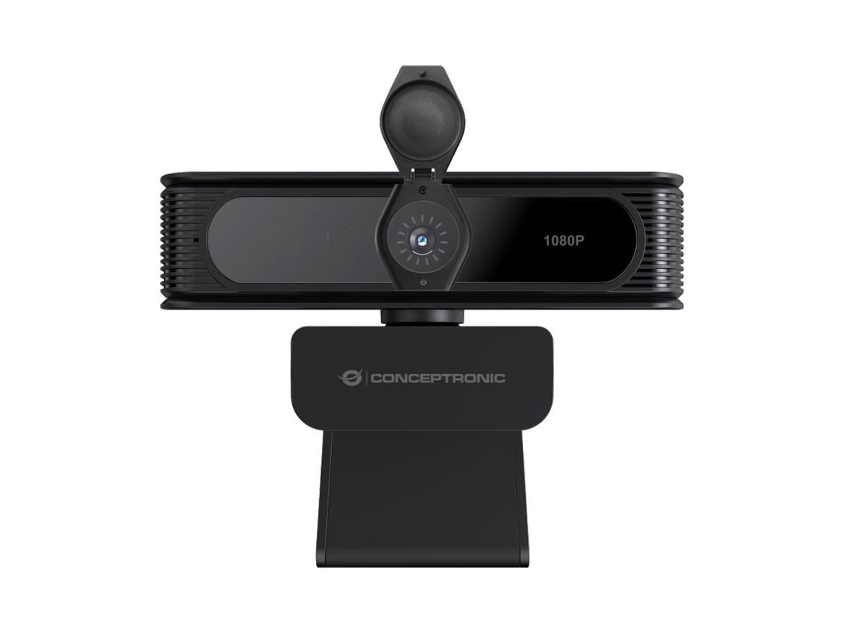 CONCEPTRONIC AMDIS09B Webcam 1080p con reconocimiento facial de Windows Hello