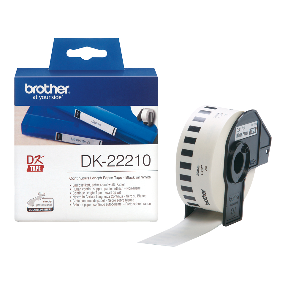 BROTHER Rollo de Papel Continuo Blanco de 29mm x 30,48m