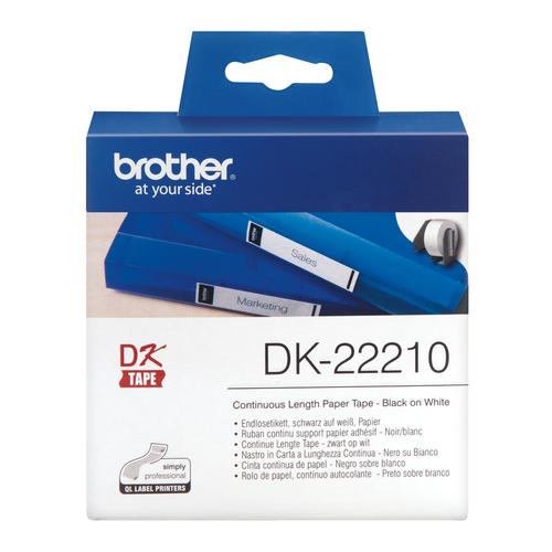 BROTHER Rollo de Papel Continuo Blanco de 29mm x 30,48m