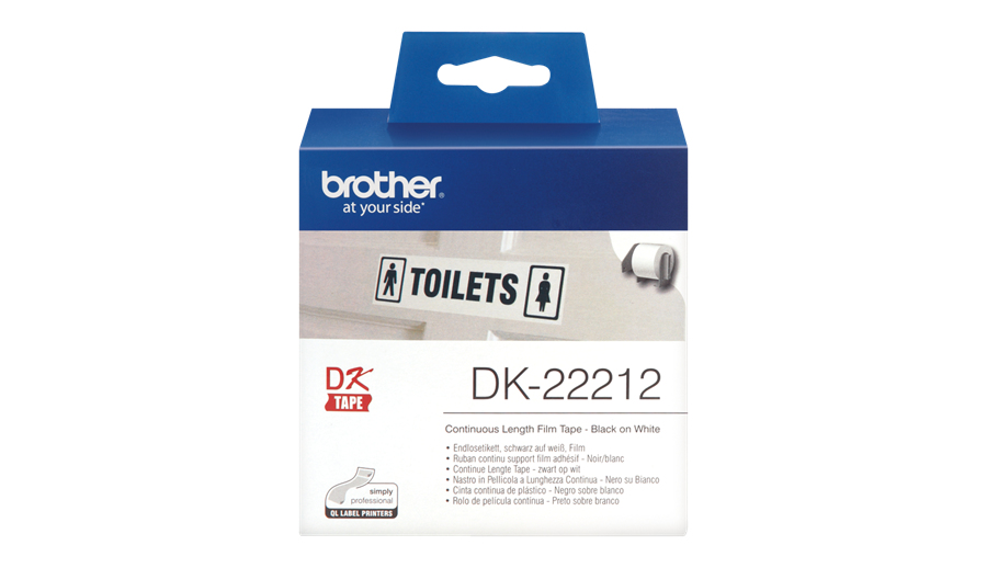 BROTHER Rollo de Cinta de Pelicula Plastica Continua Blanca de 62mm x 15,24m