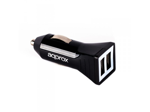 APPROX Cargador Doble USB para Coche (Negro)
