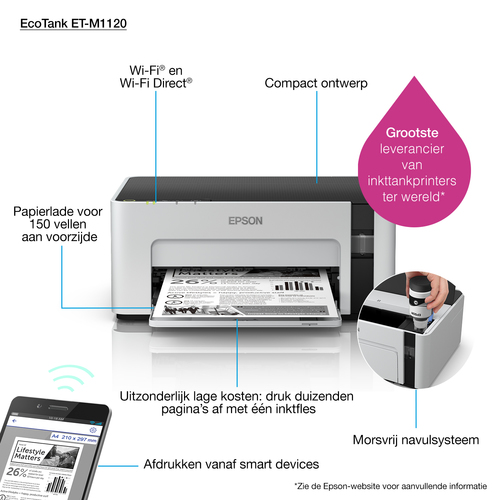 EPSON Impresora monocromo EcoTank ET-M1120