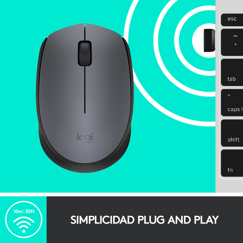 LOGITECH Raton m170 optico wireless gris
