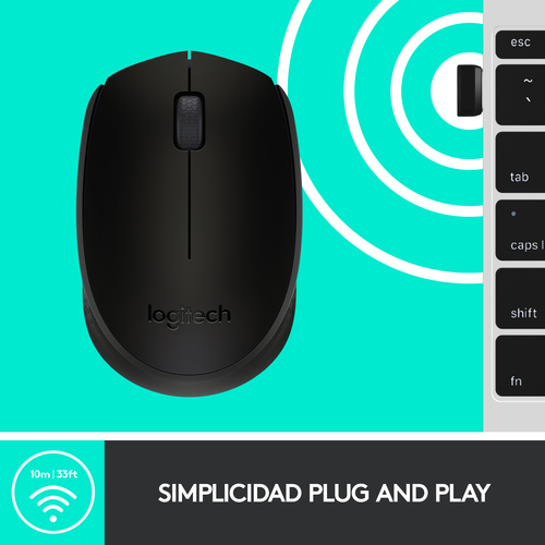 LOGITECH Raton m171 optico wireless negro
