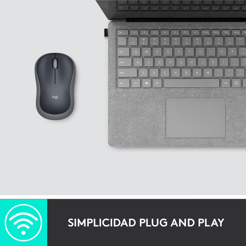 LOGITECH Raton m185 optico wireless gris 2.4ghz