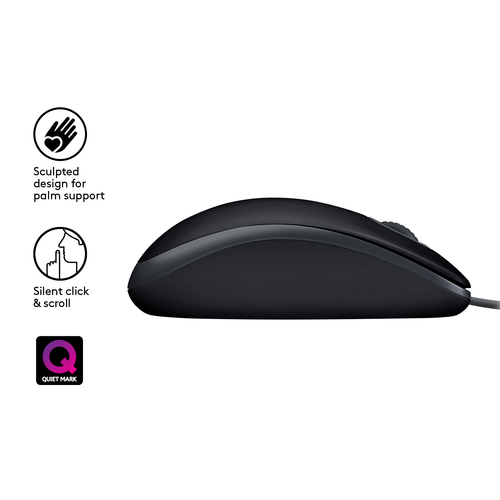 LOGITECH RATON B110 SILENT OPTICO USB NEGRO