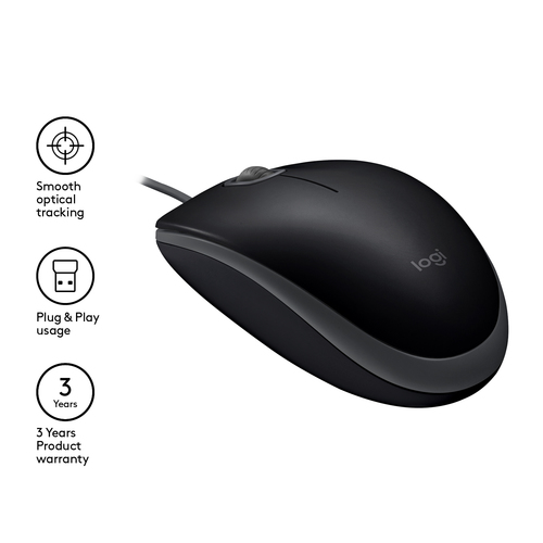 LOGITECH RATON B110 SILENT OPTICO USB NEGRO