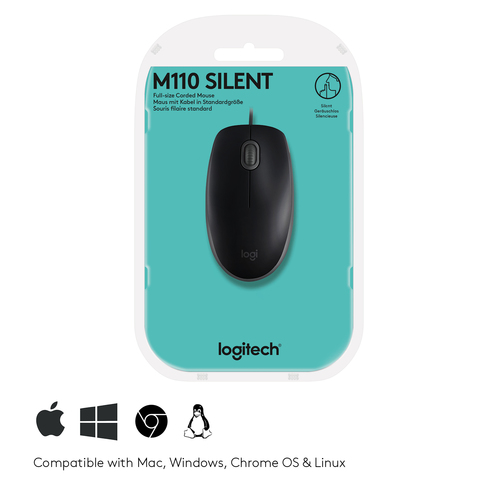 LOGITECH RATON B110 SILENT OPTICO USB NEGRO