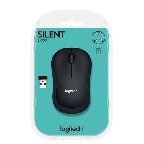 LOGITECH RATON M220 OPTICO WIRELESS SILENT GRIS
