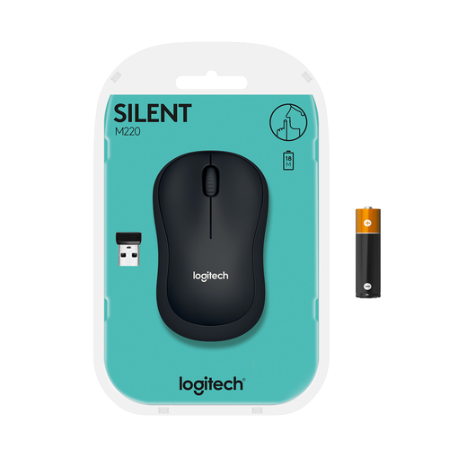 LOGITECH RATON M220 OPTICO WIRELESS SILENT GRIS