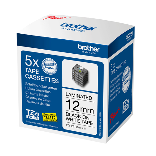 BROTHER Pack multiple de cintas de etiquetado TZe231M5