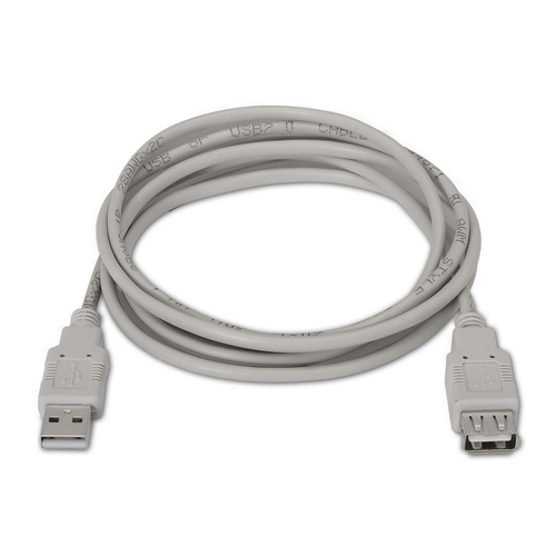 AISENS - CABLE USB 2.0, TIPO A/M-A/H, BEIGE, 1.0M