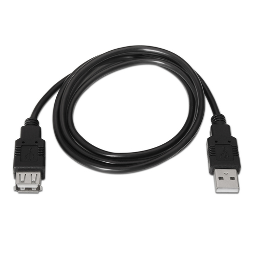 AISENS - CABLE USB 2.0, TIPO A/M-A/H, NEGRO, 3.0M