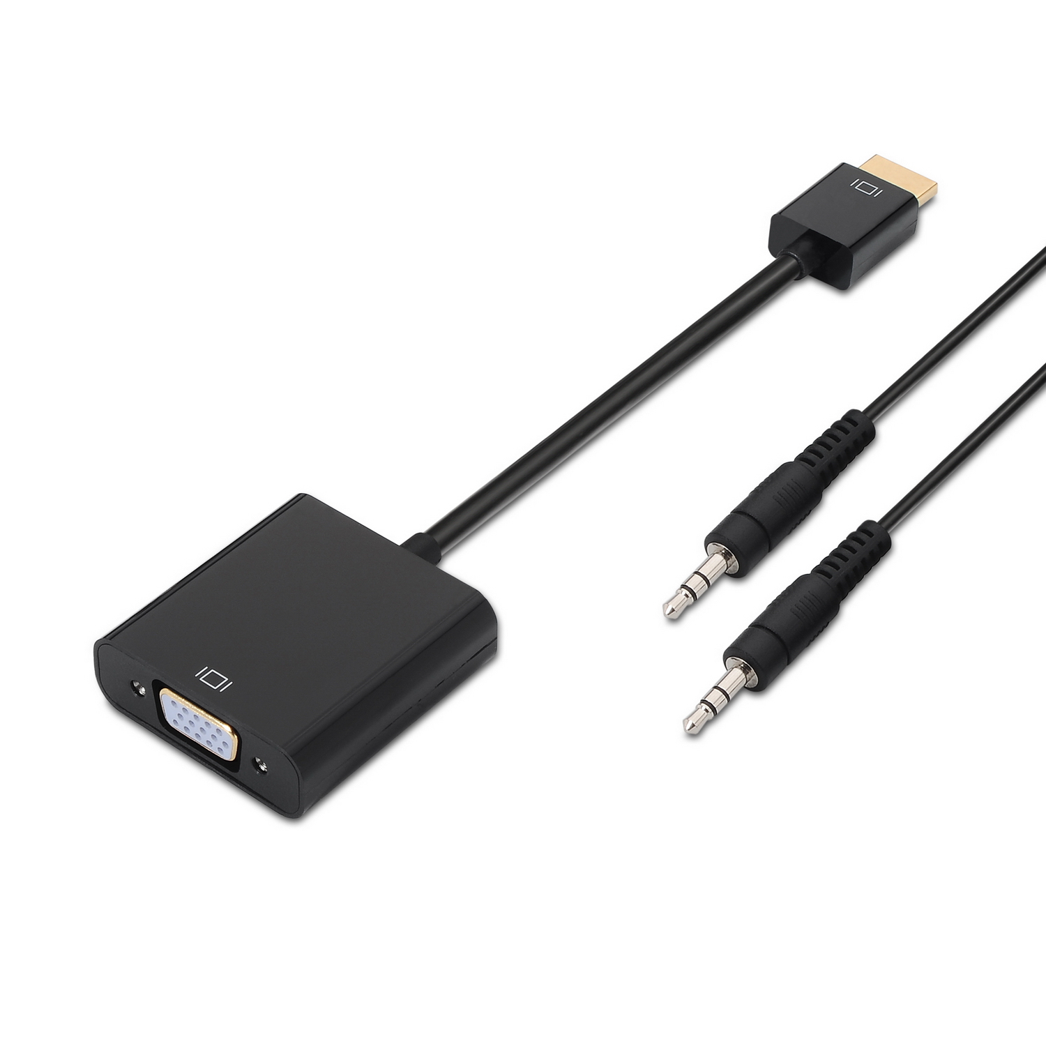 AISENS - CONVERSOR HDMI A SVGA+AUDIO, HDMI A/M-SVGA/H+JACK 3.5/H, NEGRO, 10CM+1.0M