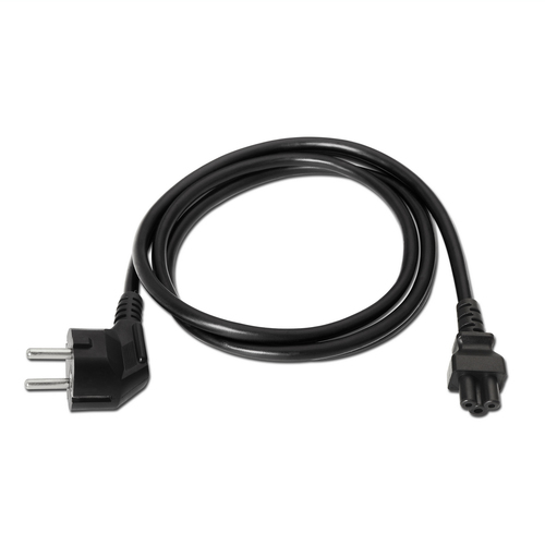 AISENS - CABLE ALIMENTACION TREBOL,CEE7 ACODADO/M-C5/H, NEGRO, 1.5M