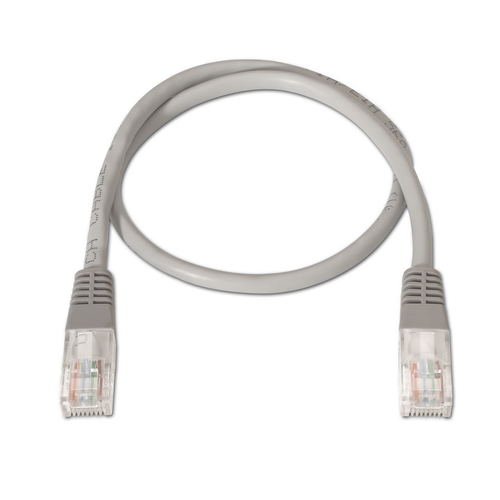AISENS - CABLE DE RED LATIGUILLO RJ45 CAT.6 UTP AWG24, GRIS, 2.0M