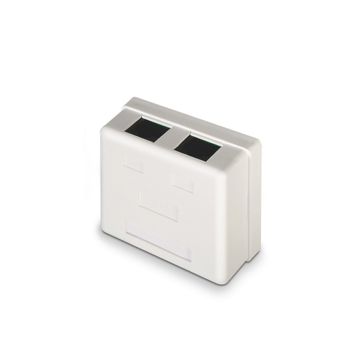 AISENS - ROSETA DE SUPERFICIE RJ45 CAT.6 UTP 2 TOMAS, BLANCO