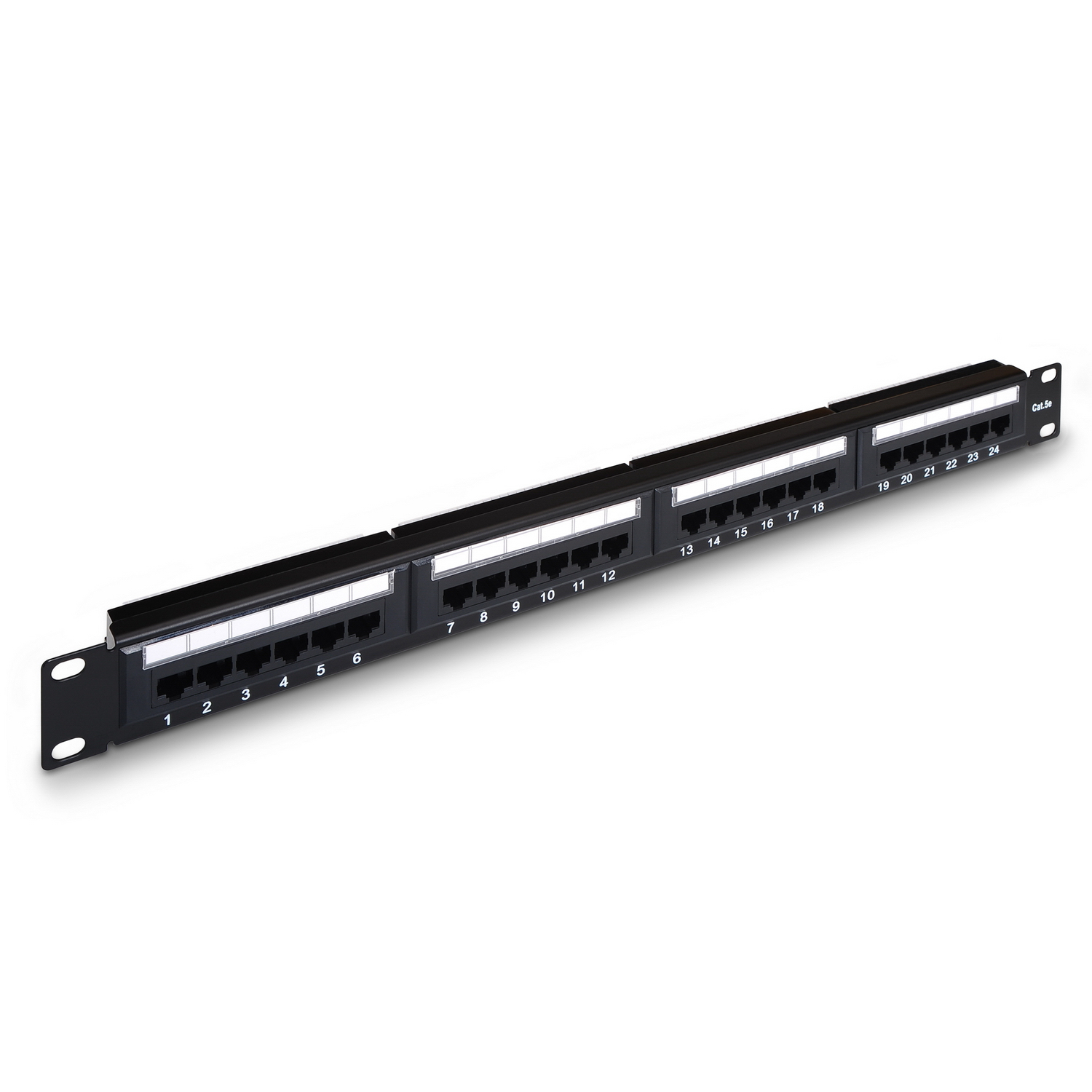 AISENS - PATCH PANEL DE 24 PUERTOS RJ45 CAT.5E UTP, 19" 1U DUAL IDC, NEGRO