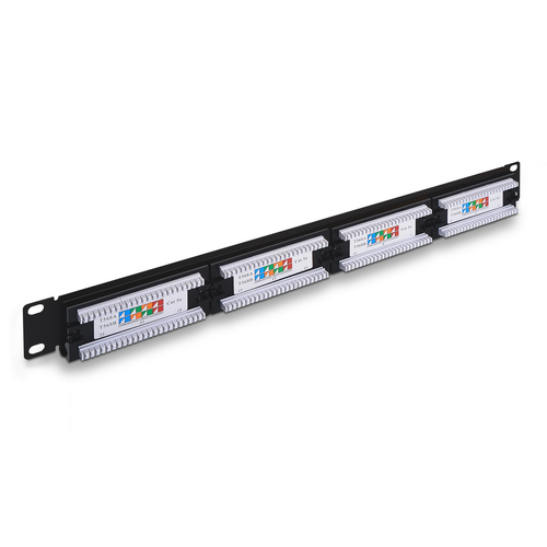 AISENS - PATCH PANEL DE 24 PUERTOS RJ45 CAT.5E UTP, 19" 1U DUAL IDC, NEGRO