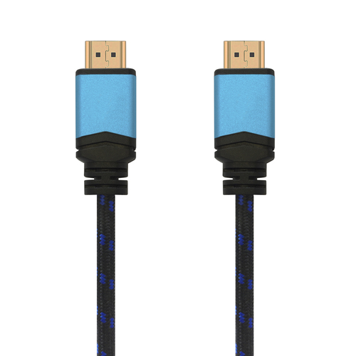 AISENS - CABLE HDMI V2.0 PREMIUM ALTA VELOCIDAD / HEC 4K@60HZ 18GBPS, A/M-A/M, NEGRO/AZUL, 2.0M