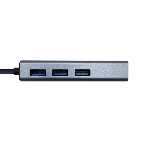 AISENS - CONVERSOR USB 3.0 A ETHERNET GIGABIT 10/100/1000 MBPS + HUB 3XUSB3.0, GRIS, 15CM