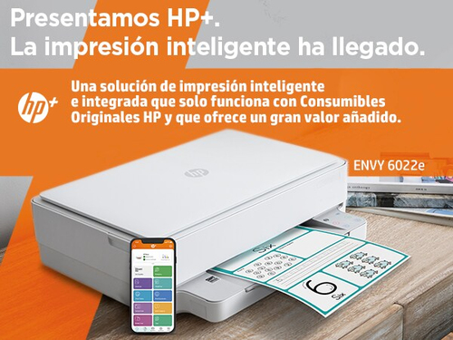HP multifuncion inkjet ENVY 6022e (Opcion HP+ solo consumible original, cuenta HP, conexion)