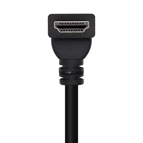 AISENS - CABLE HDMI V2.0 ACODADO PREMIUM ALTA VELOCIDAD / HEC 4K@60HZ 18GBPS, A/M-A/M, NEGRO, 1.0M