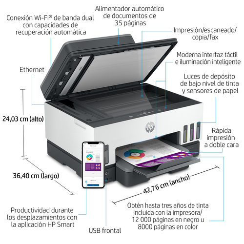 HP multifuncion inkjet Smart Tank 7605