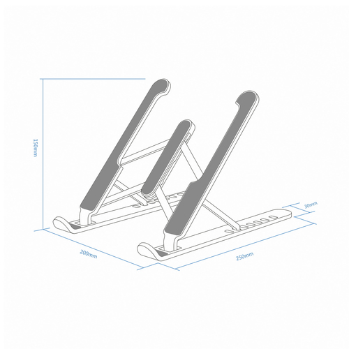 AISENS Soporte de sobremesa ajustable para Portatil / Tablet, PLATA