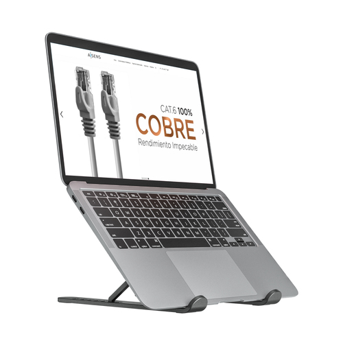 AISENS Soporte de sobremesa ajustable para Portatil o Tablet, GRIS Oscuro