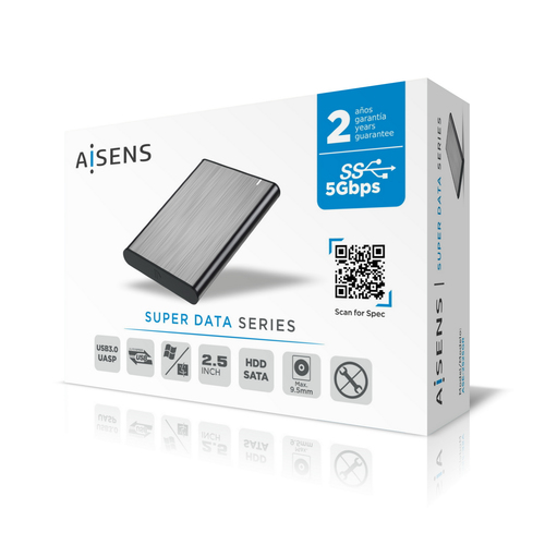 AISENS CAJA EXTERNA 2,5 ASE-2525GR 9.5MM SATA A USB 3.0/USB3.1 GEN1, GRIS