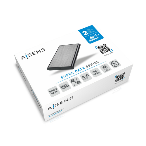 AISENS CAJA EXTERNA 2,5 ASE-2525GR 9.5MM SATA A USB 3.0/USB3.1 GEN1, GRIS