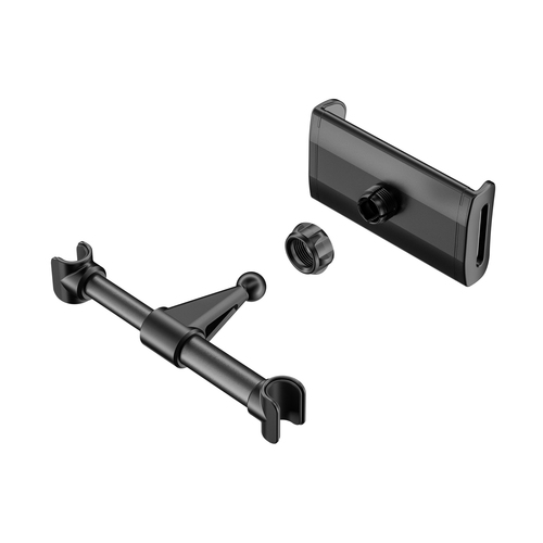 AISENS - SOPORTE COCHE AJUSTABLE (1 PIVOTE) PARA REPOSACABEZAS PARA TELEFONO / TABLET, NEGRO
