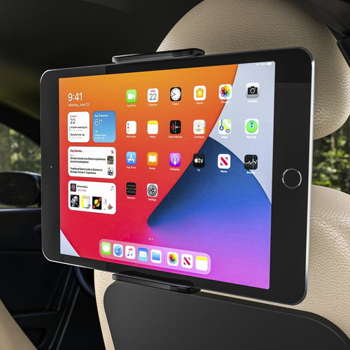 AISENS - SOPORTE COCHE AJUSTABLE (1 PIVOTE) PARA REPOSACABEZAS PARA TELEFONO / TABLET, NEGRO